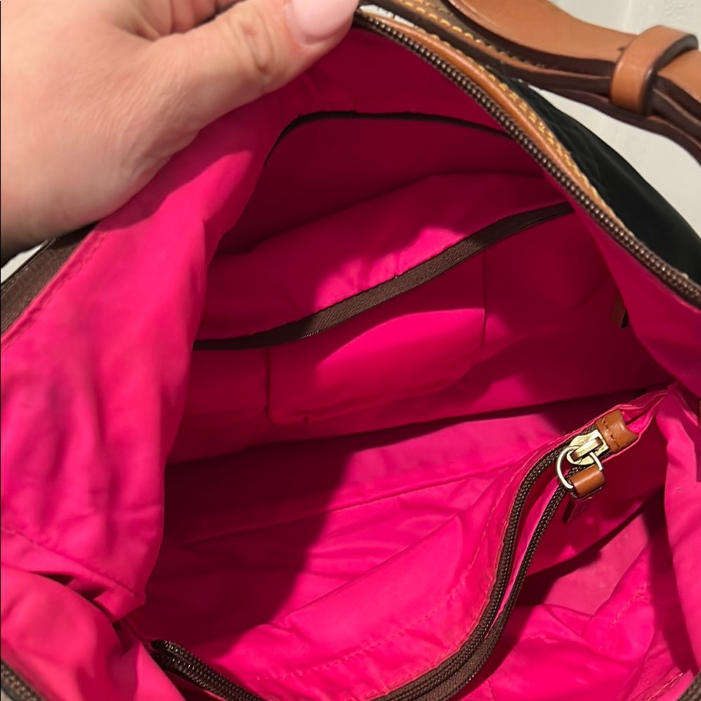 Dooney & Bourke Black Shoulder Bag with Leather Strap - Picture 3 of 4